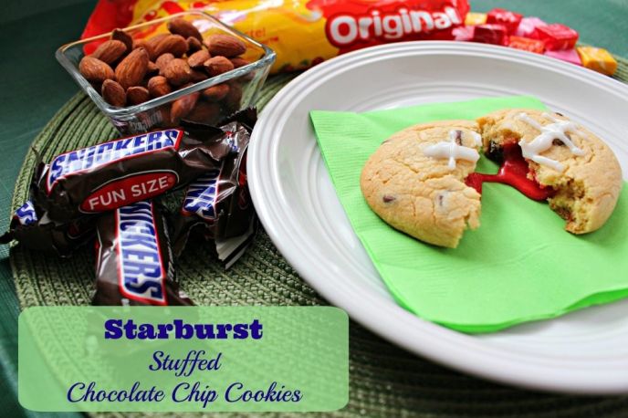 Starburst Stuffed #BigGameTreats Chocolate Chip Cookies - #Ad