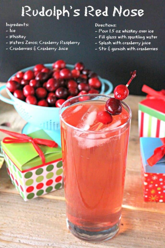 Rudolph's Red Nose: Whiskey Holiday Drink! This drink is perfect to share at holiday parties. Click to print the EASY recipe!