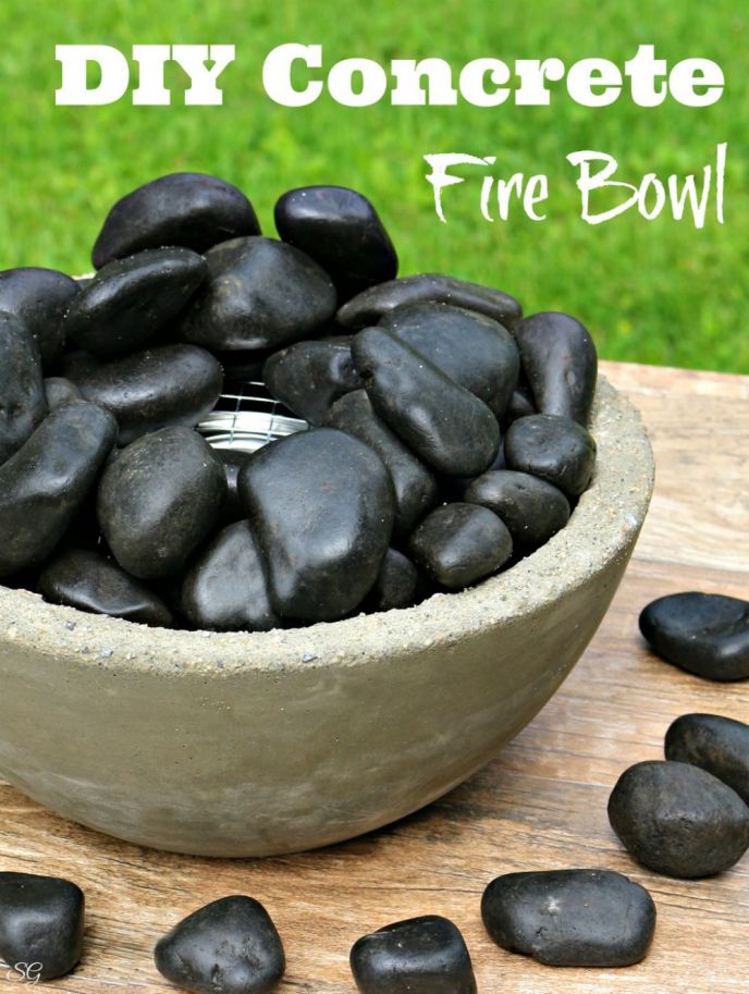 Table top concrete fire bowl. Make a DIY concrete tabletop fire bowl for your outdoor space with this easy tutorial!