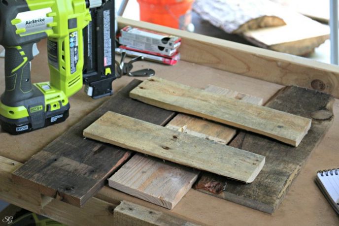 Nailing Pallet Wood Together with Brad Nails