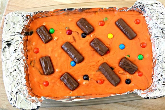 Orange Halloween Candy Fudge Recipe