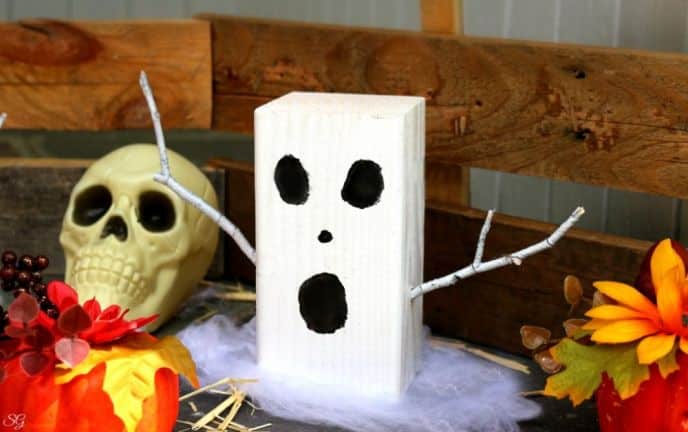 Wood Halloween Jack O Lanterns, DIY Ghost Halloween Decor