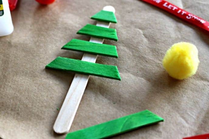 DIY Popsicle Stick Christmas Tree Ornament