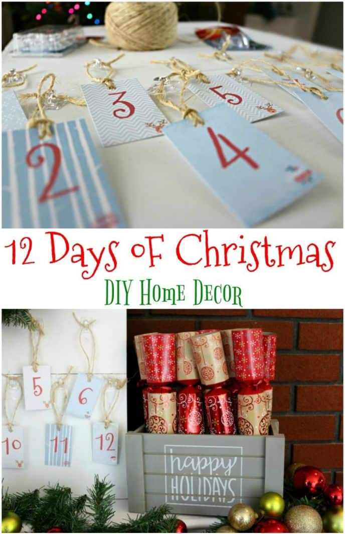 DIY Christmas Fireplace Decorations 12 Days of Christmas DIY Home Decorations. Check out this fun and EASY DIY home decoration idea for the 12 days of Christmas!