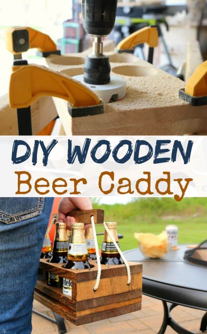 DIY Beer Caddy! Learn how to build this DIY wooden beer holder. Perfect for a six pack of Modelo Especial! Click to make it now!