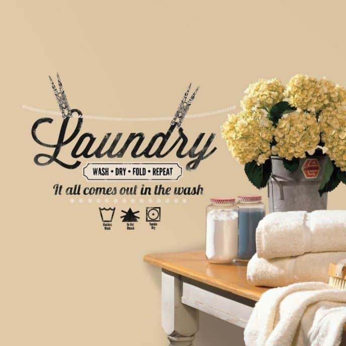 Wash Dry Fold Repeat Laundry Room Decal