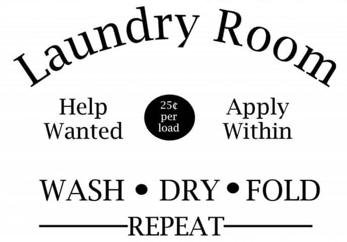 Help Wanted Apply Within Laundry Room Decal