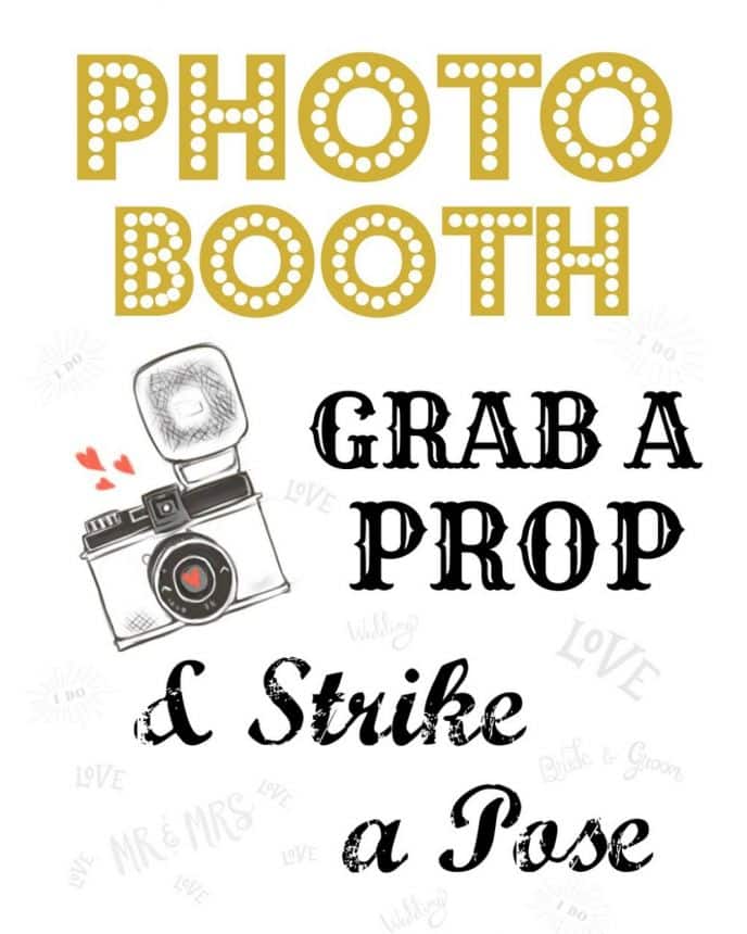 Free wedding photo booth printable sign