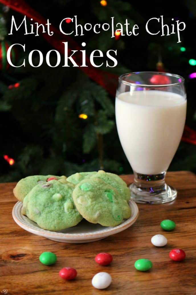 Easy Mint Chocolate Chip Cookies! Check out this mint chocolate chip cookie recipe loaded with M&M's, white and milk chocolate chips and ready for the party in no time!