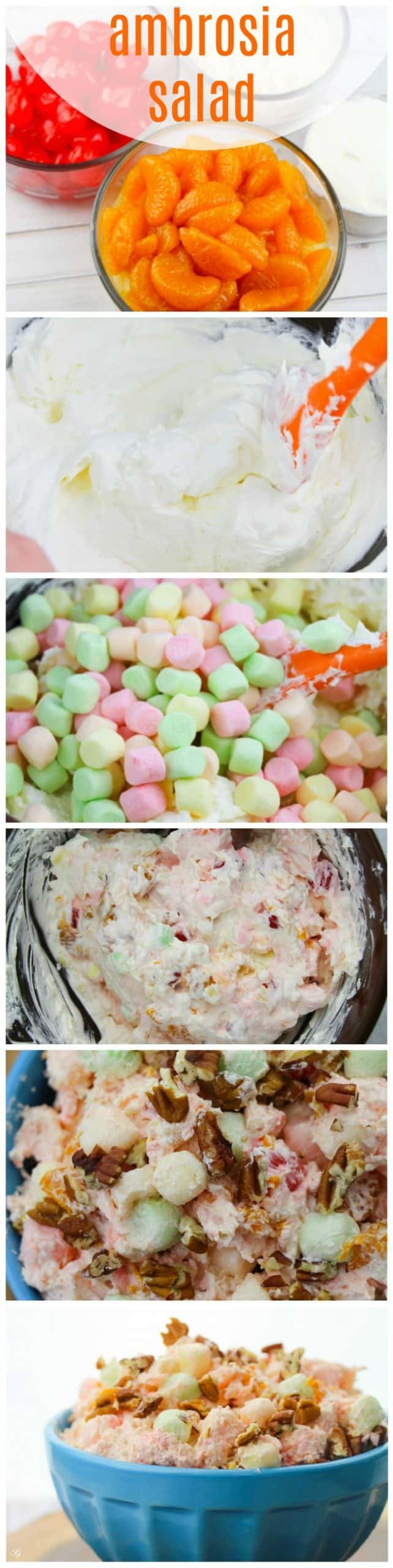 How to make ambrosia salad. A tutorial to make ambrosia salad with step by step photos and instructions