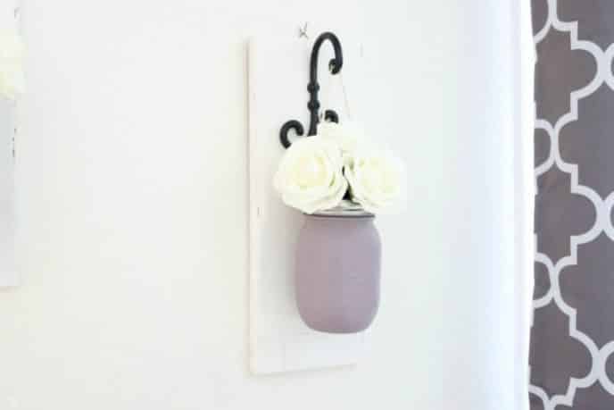 DIY Mason Jar Wall Sconce Flower Holder