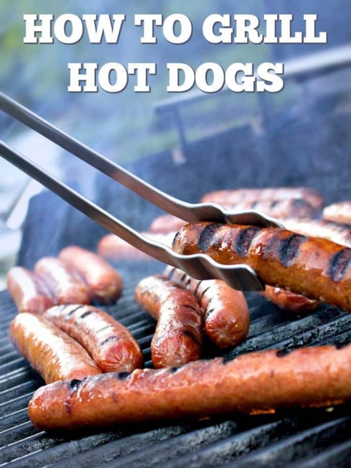 How To Grill Hot Dogs! Learn how grilling hot dogs is super easy - no fancy recipe here. Fire up your BBQ grill and let's grill hotdogs!