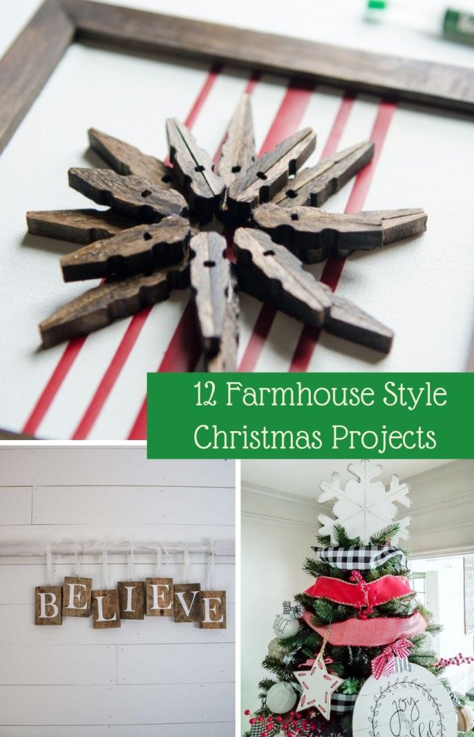 DIY Christmas projects for farmhouse decor! Make your home beautiful this holiday season with DIY farmhouse Christmas crafts!