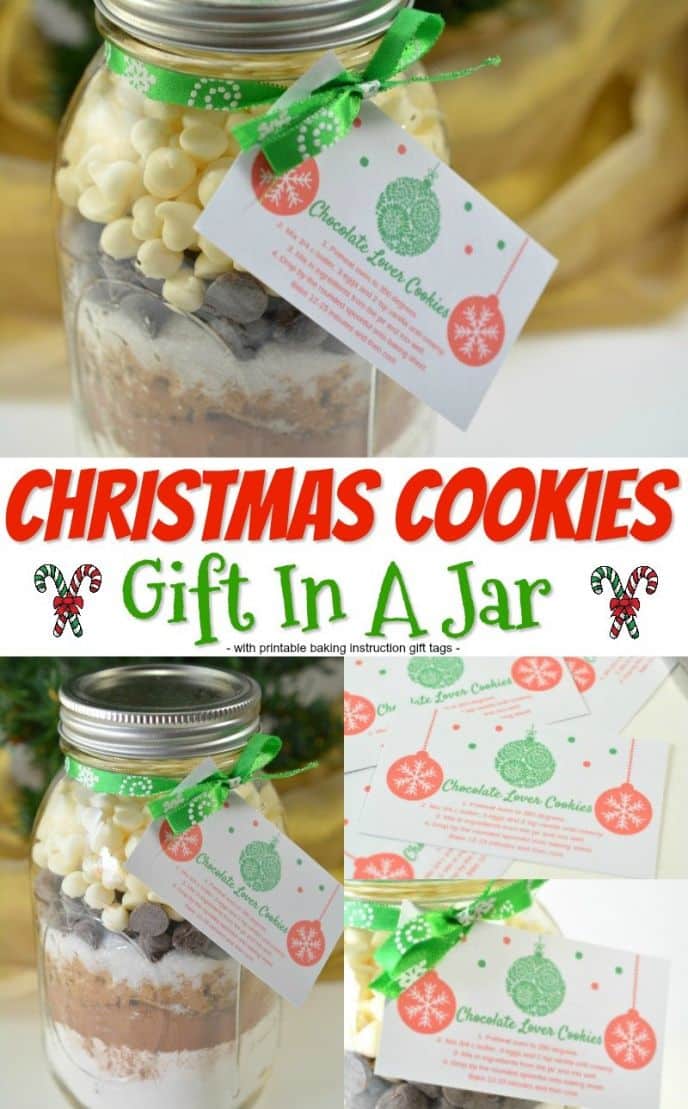 Christmas Cookie Mix In A Jar, Cookies in a jar Christmas recipe. An easy Christmas present that everyone will love.