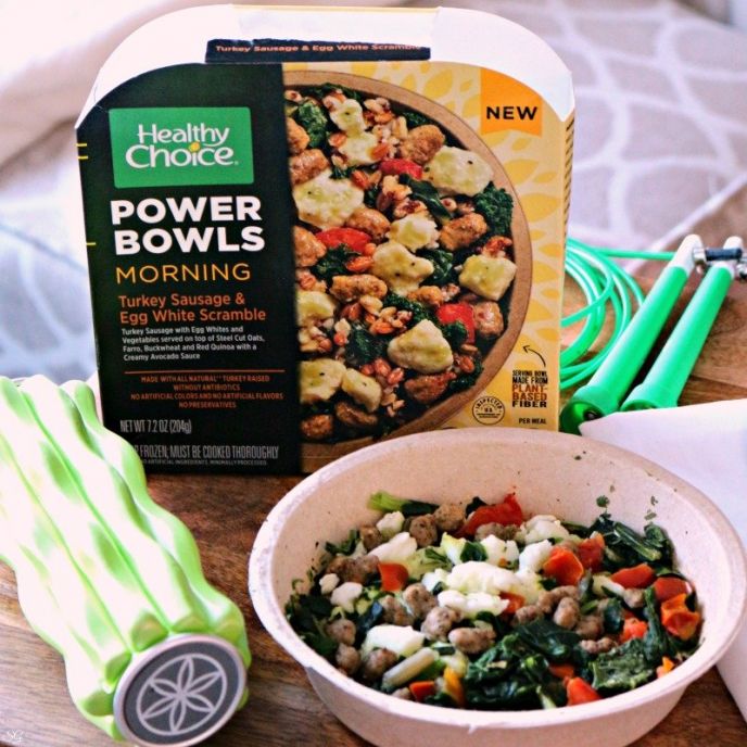 Crush Your Goals With Healthy Choice Power Bowls, Healthy Choice Turkey Sausage & Egg White Scramble Power Bowl! Packed with protein to fuel your day!