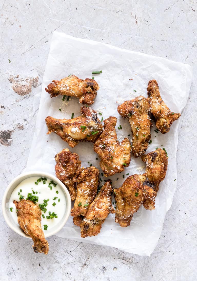 Healthy Air Fryer Appetizers - Stuffed Mushrooms & More!, Air Fryer Chicken Wings - Easy Delicious Chicken Wings Recipe with Parmesan Cheese Gluten-Free, Low Carb, Keto!