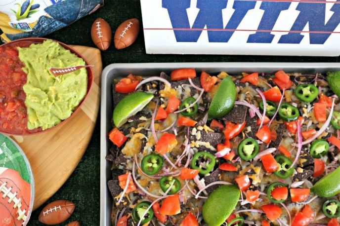 30 Super Bowl Snacks, Apps and Football Party Food!, Sheet pan nachos fresh out of the oven!