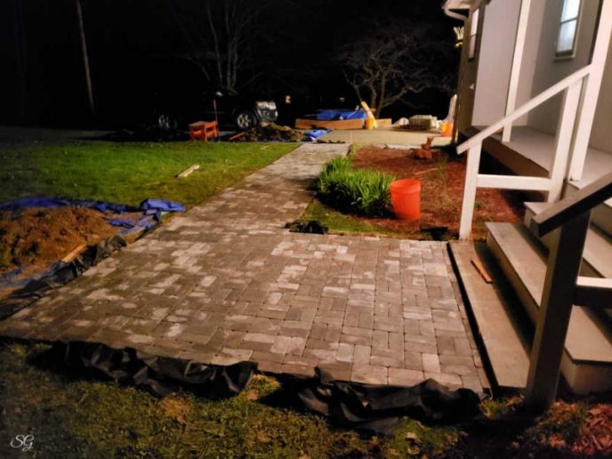How To Install A DIY Paver Walkway, Pavers are install on DIY paver walkway