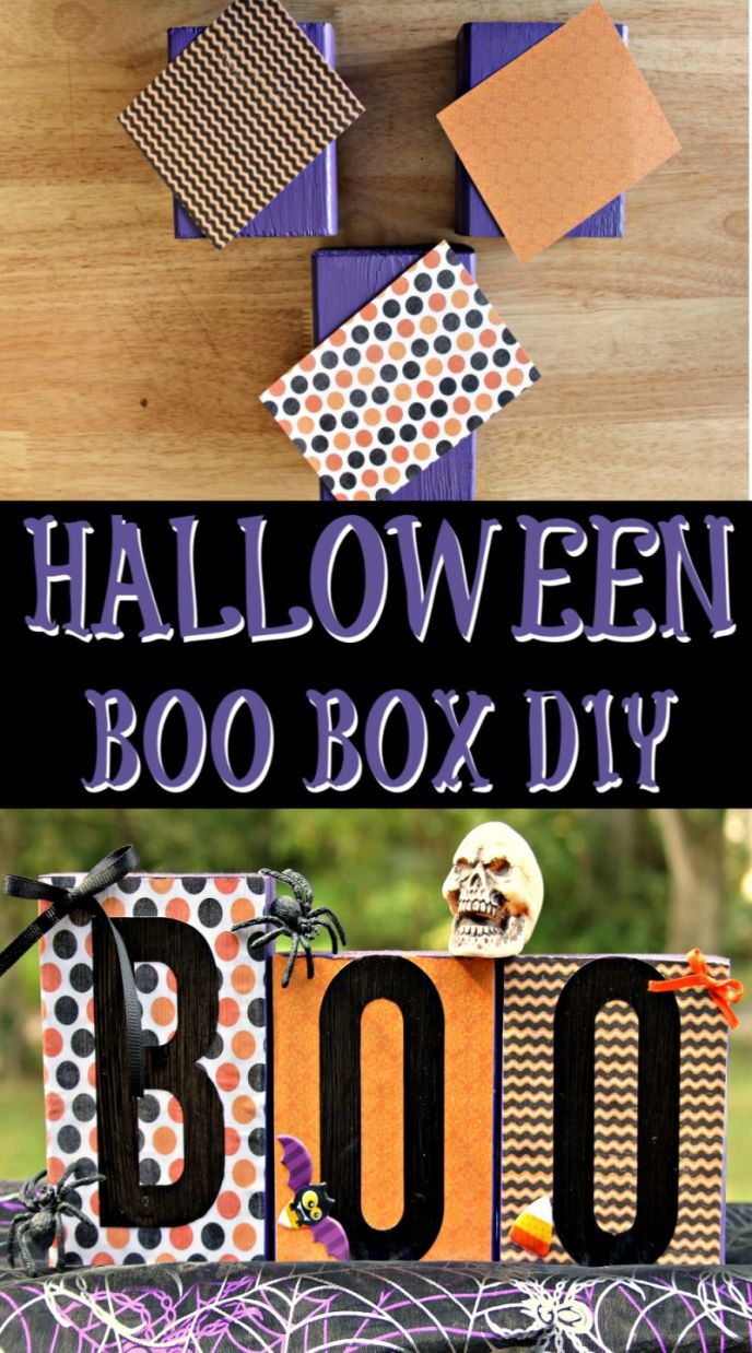 Halloween DIY Decoration - BOO Boxes, DIY Halloween home decor project, easy BOO Box crafts.