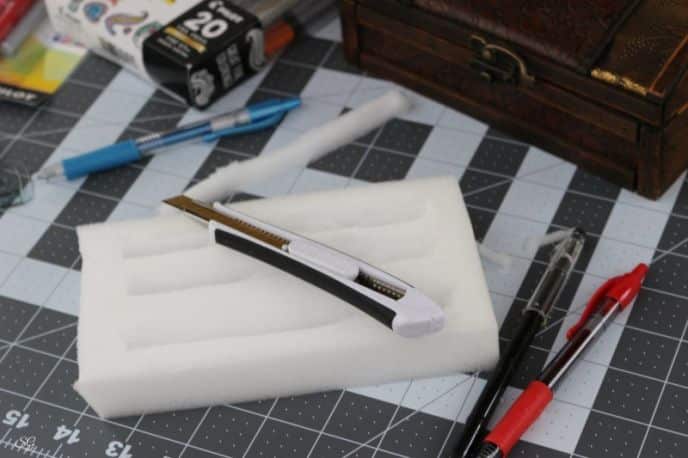 Pen Gift Wrapping Idea - Give The Gift of Writing, DIY Pen Box with Foam Insert Carved to Hold Pens