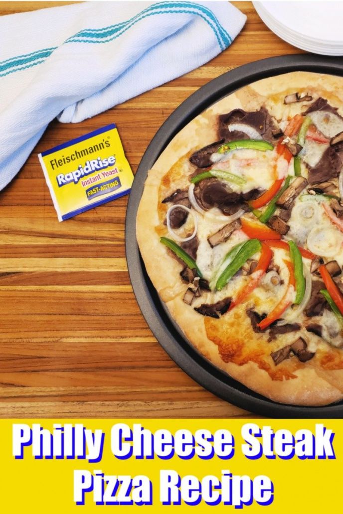 Philly Cheese Steak Pizza Recipe with Homemade Crust