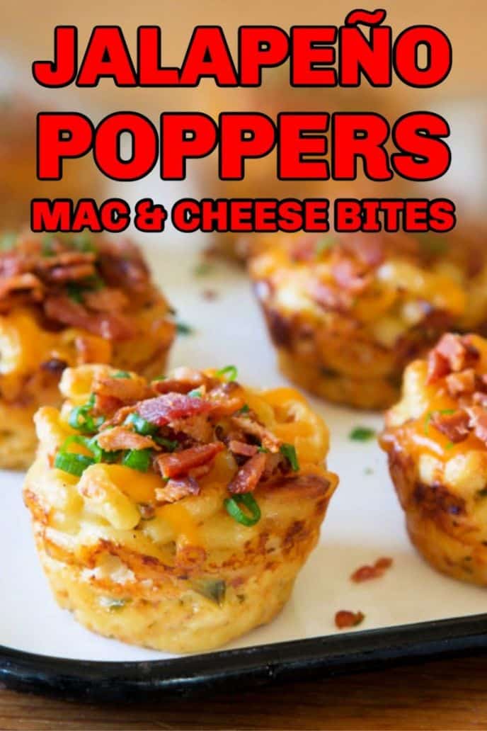 Jalapeno poppers mac and cheese appetizers for the Super Bowl party!