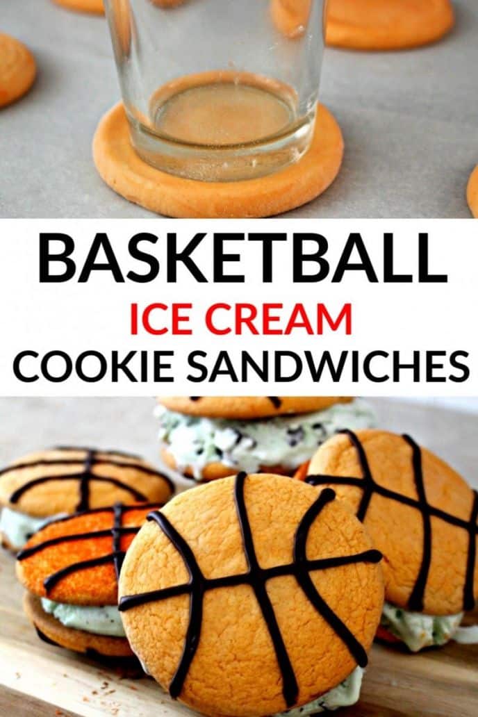 Basketball ice cream dessert ideas, cookie basketballs with ice cream to make ice cream basketball sandwiches