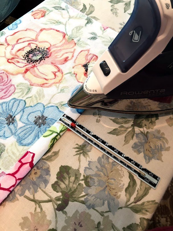 DIY Plastic Bag Holder, Ironing the fold for the sewing project