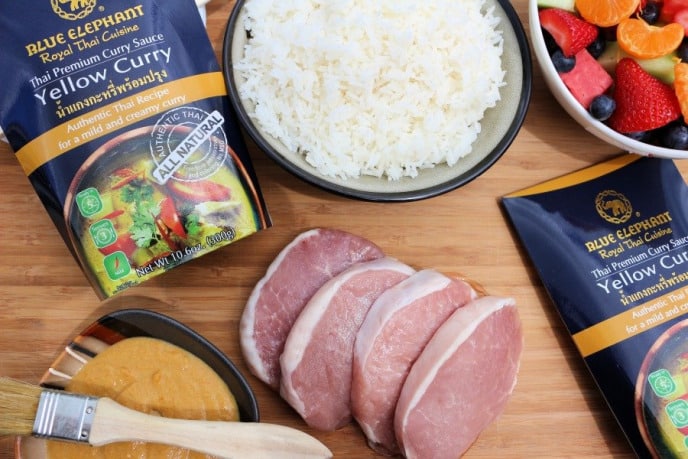 Grilled Curry Pork Chops, Ingredients for grilled curry pork chops