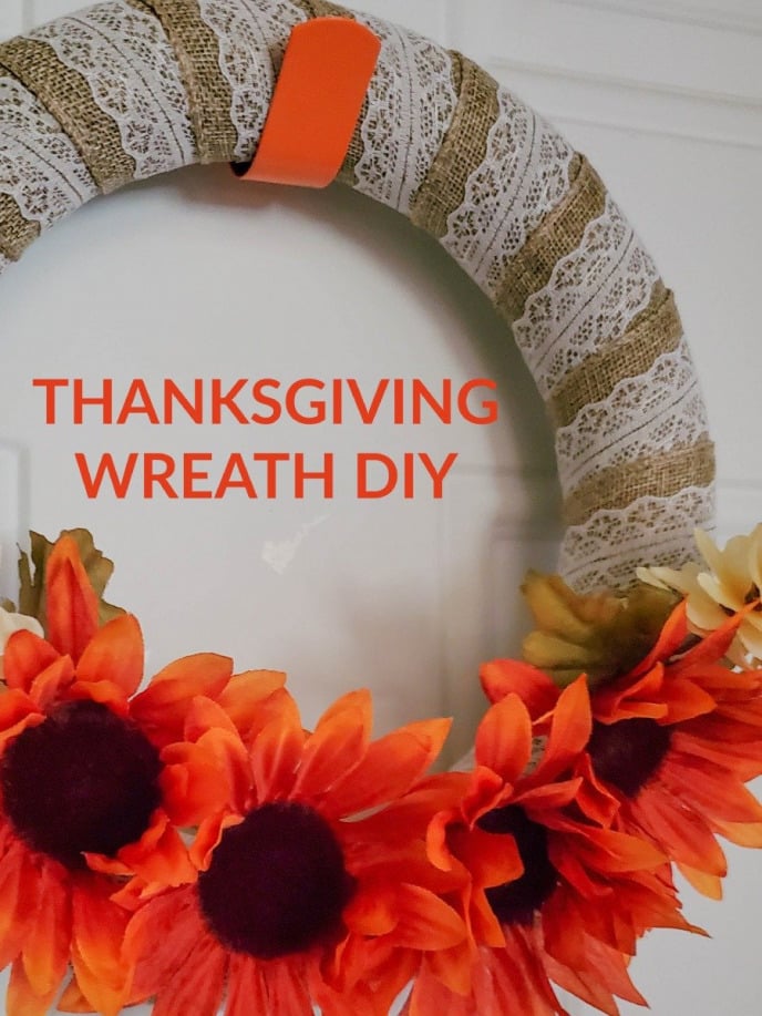 Thanksgiving Wreath, How to make Thanksgiving wreath with burlap and festive flowers