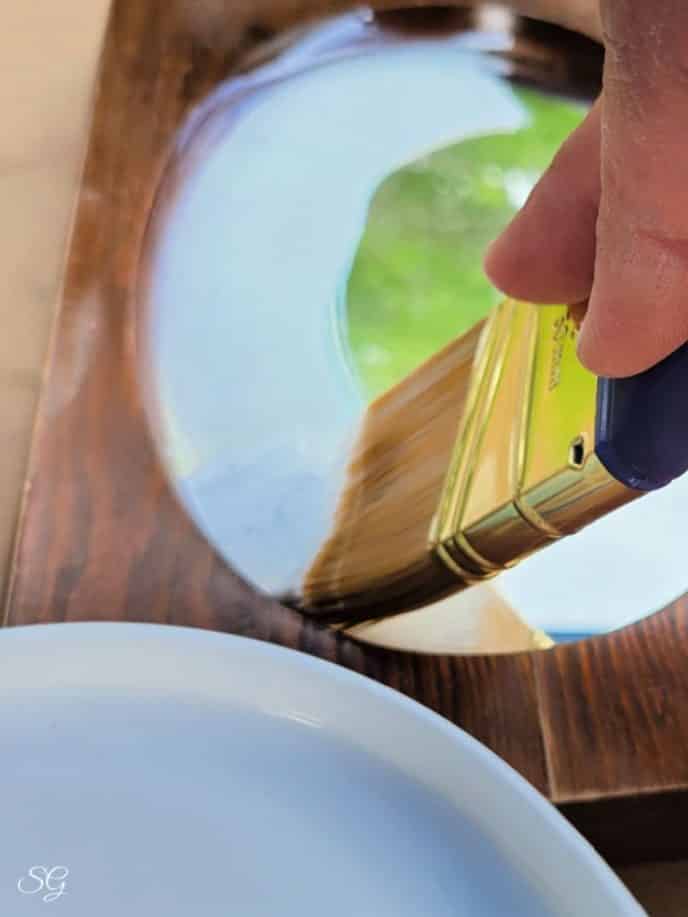 Painting A Mirror Frame Applying mask and peel to the mirror