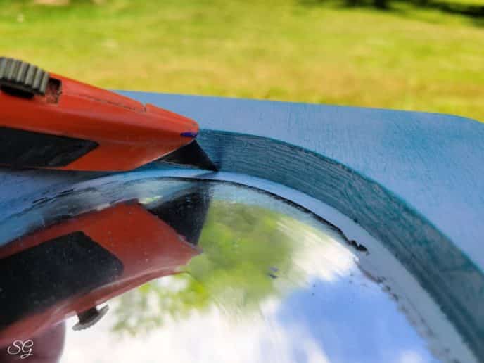 Painting A Mirror Frame Cutting the mask and peel between the mirror and frame with a utility knife