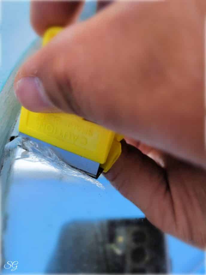 Painting A Mirror Frame Using a razor to peel off the mask and peel