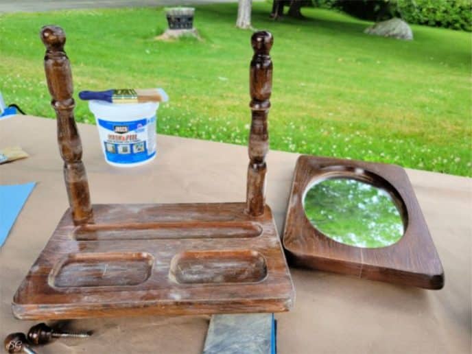 Painting A Mirror Frame Sanding the mirror frame