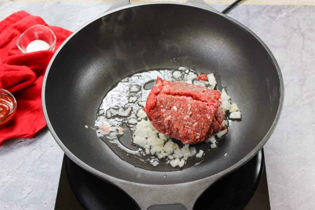 Cheeseburger Casserole Recipe Step One