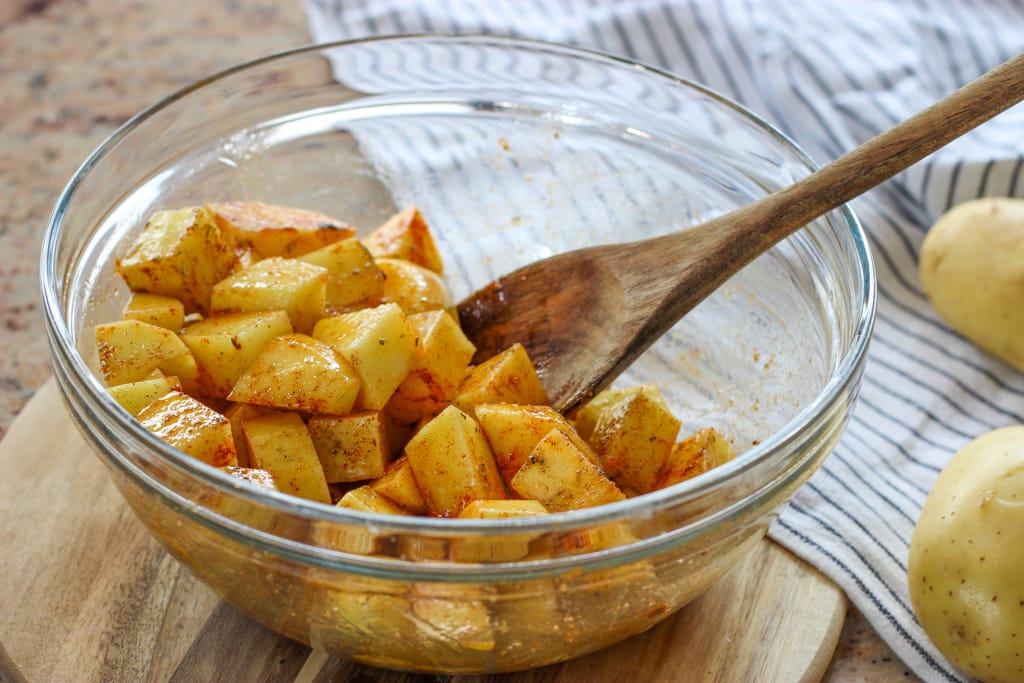Oven Baked Potatoes mixed up