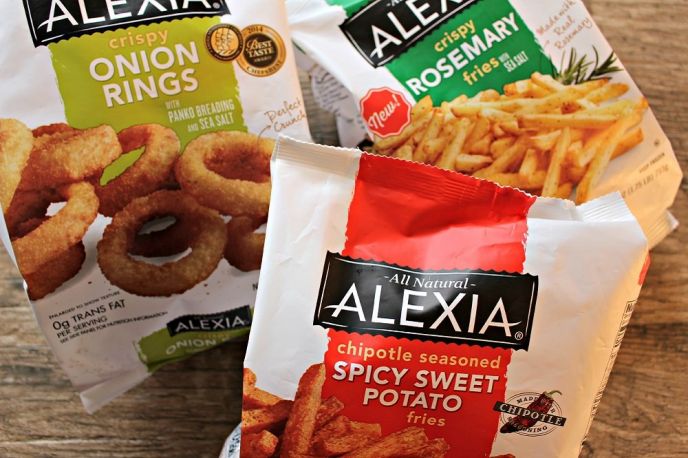 Alexia Crispy Rosemary Fries and Sea Salt, Alexia Spicy Sweet Potato Fries and Alexia Crispy Onion Rings