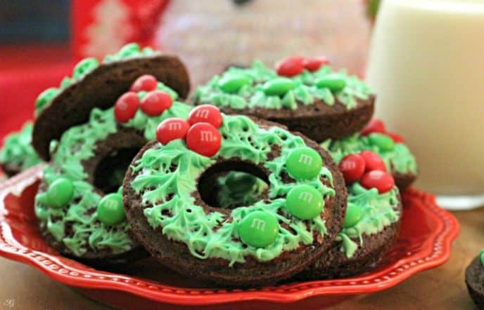 M&M's Chocolate Holiday Wreath Brownies