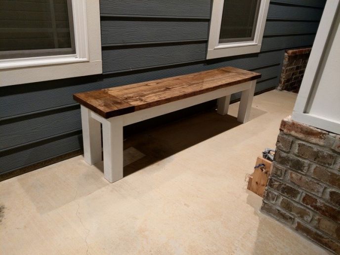 Rustic DIY Hallway Bench for Porch or Home Decor