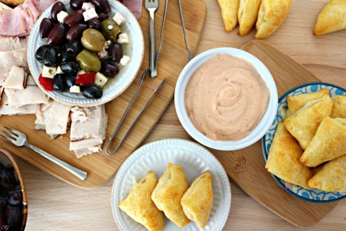 Ham and Cheese Dippers with Antipasto Board