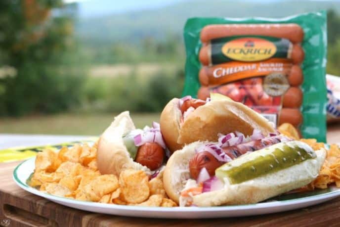 Smoked Sausage Fair style smoked sausage for football food ideas - homegating or tailgating!